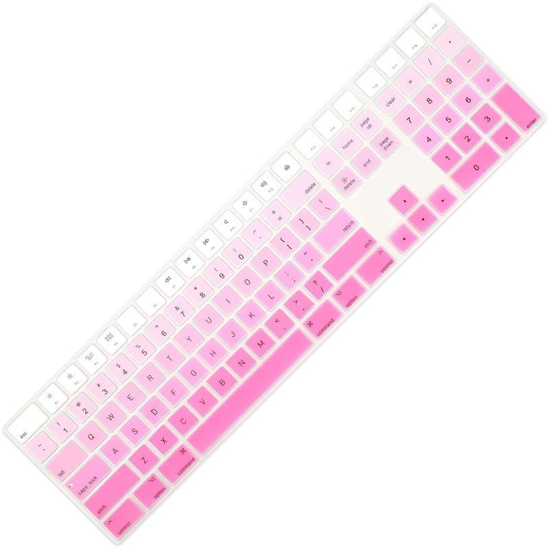 Allinside Ombre Pink Cover for Apple iMac Magic Wireless Keyboard with Numeric Keypad MQ052LL/A A1843 US Layout - Image 1